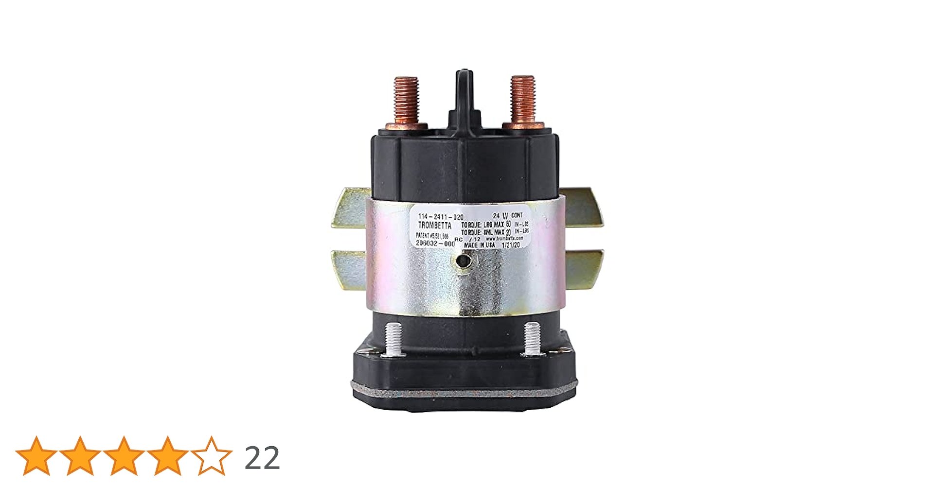 NEW TROMBETTA 24 VOLT 4 TERMINAL SOLENOID 225 AMP CONTINUOUS